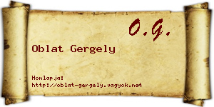 Oblat Gergely névjegykártya